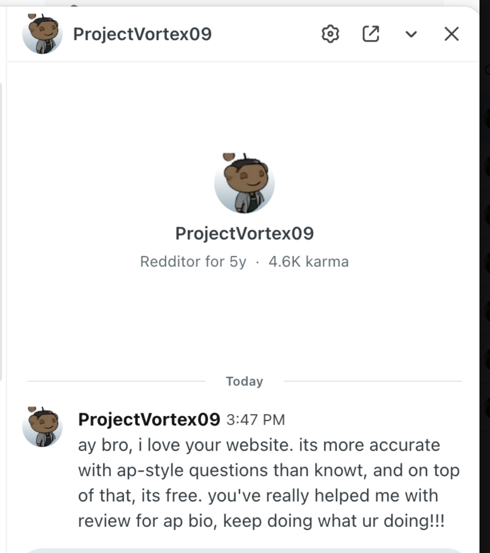 Reddit comment from a student about AP Scholr